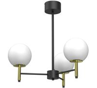 Lámpara Techo Cristal Metal H:58CM E27 Negro Blanco Oro Deckenleuchte Salón
