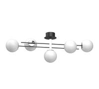Lámpara Techo Cristal Metal Negro Cromo Pasillo 112CM 5-flammig Deckenleuchte