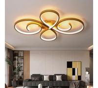 Lampara Techo de Araña Tiene una Forma Curva Moderna y Sencilla Luces de Techo con Mando a Distancia Función Memoria Brillo Ajustable Temporizador y 3 Temperaturas de Luz para La Sala de Estar, Dorado