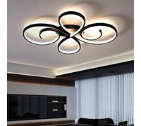 Lampara Techo de Araña Tiene una Forma Curva Moderna y Sencilla Luces de Techo con Mando a Distancia Función Memoria Brillo Ajustable Temporizador y 3 Temperaturas de Luz para La Sala de Estar, Negro