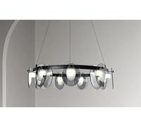 Lampara Techo, Lámpara Colgante de Cristal Negro Estilo escandinavo Moderno y Sencillo, Ideal for Mesa Comedor, salón, Bar, Isla Cocina o decoración del hogar(3 Colors Light,A-D60CM)