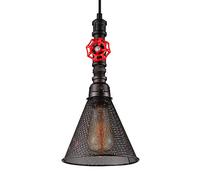 Lámpara Techo, lámpara Colgante, lámpara Colgante suspensión Estilo Industrial Retro Vintage con Forma Mini tubería Agua y Malla metálica con Acabado óxido Moteado. Utiliza Bombilla E26/27.