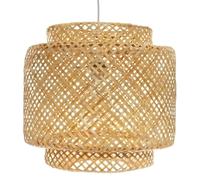 Lampara Techo, Lampara Colgante Techo de Fibra de Bambu, Tamaño 38 x 40 cm, Casquillo E27, 40W Max, Cable 80 cm, Perfecta Lampara de Salon, Dormitorio, Estudio, Porche