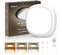 Lampara Techo Recargable USB con Sensor de Movimiento, 550LM Bateria 12000mAh IP54 Impermeable Plafon LED Techo con Pilas y Mando, Luz Techo Sin Cable y Sin Enchufe para Interior Pasillo Baño Garaje