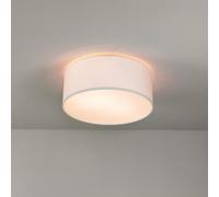 Lámpara Techo Redondo Blanco 35CM Tela dormitorio Salón Deckenleuchte Cameron