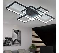 Lámpara Techo Salon Dormitorios Modernas Square Diseño Plafón LED Regulable con Control Remoto Para Comedor Habitacion Mesa Comedor Corredor Pantalla de Acrílico Decoracion Lamparas L80*W45cm Negro