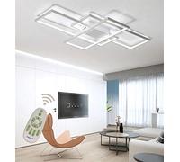 Lámpara Techo Salon Dormitorios Modernas Square Diseño Plafón LED Regulable con Control Remoto Para Comedor Habitacion Mesa Comedor Corredor Pantalla de Acrílico Decoracion Lamparas L80*W45cm Blanco