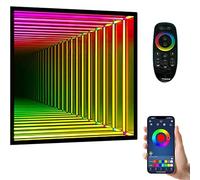 Lámpara Túnel RGB Lámpara Espejo Infinito con Luz Túnel 3D LED, Efecto Visual 3D Y Cambio De Color RGB, Ideal para Decoración De Pared Y Fiestas E-50cm/19.7"