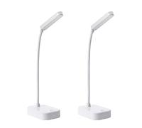 Lampara usb de escritorio led,2 Flexo blanco,lamparas a pilas,Lampara escritorio sin cable,Flexo escritorio para estudiar,Lampara lectura cama,Adecuado para niños y adultos en dormitorios,escritorios