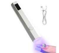 Lámpara UV de mano para uñas de gel Secador recargable, pantalla LED, 2 | Ligero Extensión rápida de uñas, decoración con pegamento para pedrería, en casa y de viaje