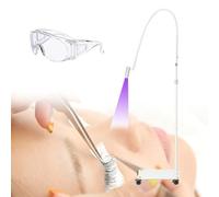 LáMpara Uv Para Extensiones De PestañAs - LáMpara PortáTil De 5 W, Con Pedal, Foco Ajustable, Cuello De Cisne Flexible, Tres Colores Ajustables.,White