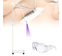 LáMpara Uv Para PestañAs Con Ruedas, LáMpara De Gel Con Pedal, Cuello De Cisne Ajustable, LáMpara De Pie InaláMbrica Para Curar Esmalte De Gel, Ideal Para Artistas De PestañAs,White