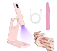 Lámpara UV para Uñas de Gel, Mini Lámpara LED UV Recargable con Soporte - Secador de Esmalte Portátil para Uñas de Gel y Tips - 2 Modos de Temporizador (20S/60S) - Máquina Secauñas Profesional
