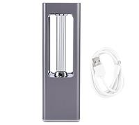 Lámpara UVC portátil, luz esterilizadora ultravioleta para coche, baño, armario y oficina, batería recargable por USB de 890 mAh, luz UV germicida con cobertura de 360 grados y (Gris)