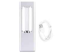 Lámpara UVC portátil, luz esterilizadora ultravioleta para coche, baño, armario y oficina, batería recargable por USB de 890 mAh, luz UV germicida con cobertura de 360 grados y (Plata)