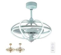 Lampara ventilador metal color blanco serie miami 63cm