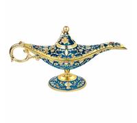 Lámpara vintage Aladdin Magic Genie, lámpara árabe de aleación con luz de deseos, caja de joyería para el hogar, fiesta, boda, decoración de mesa y regalo