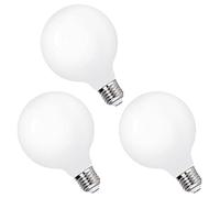 Lamparas Bombillas Filamento LED Redondas Globo Grandes Bajo Consumo G95, 6W 650Lm Luz Fria 6000K con Casquillo Edison E27, Angulo de Iluminacion 360°, No Regulable, 3 Pack de ENUOTEK