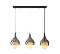 Lámparas Colgantes de 3 Cabezales de latón Negro con Pantalla de Vidrio, lámpara Colgante LED Moderna, Modos de Color de 9 W, lámpara de araña de Globo, lámpara esférica para Comedor, lámpara