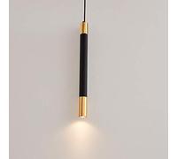 Lámparas Colgantes de Alambre Largo, Foco cilíndrico de Tubo Largo, lámparas Colgantes de Alambre, lámpara de Arte de un Solo Cabezal, LED Negro Dorado de 5 W, iluminación Decorativa para interio