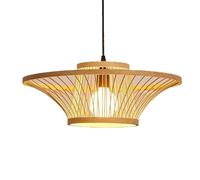 Lámparas Colgantes De Bambú Tejidas A Mano Lámpara Araña Vintage De Estilo Chino Lámpara Colgante Artesanal De 1 Luz para El Hogar con Forma De Jaula De Pájaros para Pasillo Rústico,