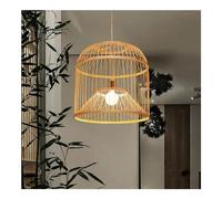 Lámparas Colgantes de bambú Tejidas a Mano - Lámpara Colgante Hueca de una luz de bambú japonés de Doble Capa, Ideal para Dormitorio, Sala de Estar, Cocina, Isla, lámpara Colgante Retro para el hoga