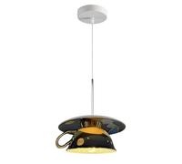 Lámparas Colgantes De Cerámica Estilo Chinoiserie - Lámpara De Techo Colgante con Cable Ajustable, Diseño Creativo De Taza De Café De Cerámica, Lámpara Colgante De Mediados De Siglo para Cocina