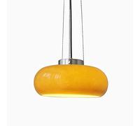 Lámparas colgantes de cocina de cristal amarillo redondo de estilo nórdico, lámparas colgantes de cromo para iluminación de pasillo de techo, lámpara colgante para sala de estar, lámpara de vestíbulo