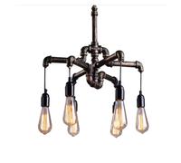 Lámparas colgantes de estilo retro loft de 6 cabezas con tuberías de hierro, ideales para restaurantes, salas de estar, comedores, vestíbulos, cafeterías y como lámpara de araña industrial vintage. Es