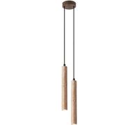 Lámparas colgantes de mármol modernas lineales - Techo con lámpara colgante LED de tubo largo - Mini lámpara de araña con barra de 2 luces - Lámpara decorativa de madera para isla de cocina, mesa
