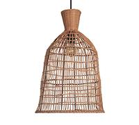 Lámparas Colgantes de ratán E27, lámpara de araña de Mimbre Vintage Tejida de bambú con Accesorios, Pantallas de lámpara de Mimbre nórdicas Hechas a Mano, artesanías Decorativas para Isla de