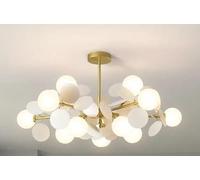 Lámparas Colgantes Decorativas nórdicas esféricas de diseño Creativo para Comedor, Sala de Estar y Dormitorio (luz cálida, 10 lámparas Blancas).