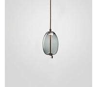 Lámparas colgantes Lámpara colgante de vidrio posmoderna Luz de lujo de una sola cabeza Círculo geométrico Pantalla de vidrio Azul agua / ámbar / gris ahumado Acabado con 5W LED Parche de luz cálida