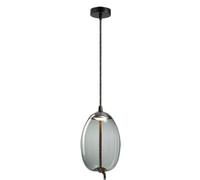 Lámparas colgantes Lámpara colgante de vidrio posmoderna Luz de lujo de una sola cabeza Círculo geométrico Pantalla de vidrio Azul agua / ámbar / gris ahumado Acabado con 5W LED Parche de luz cálida