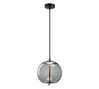 Lámparas colgantes Lámpara colgante de vidrio posmoderna Luz de lujo de una sola cabeza Círculo geométrico Pantalla de vidrio Azul agua / ámbar / gris ahumado Acabado con 5W LED Parche de luz cálida
