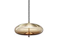 Lámparas colgantes Lámpara colgante de vidrio posmoderna Luz de lujo de una sola cabeza Círculo geométrico Pantalla de vidrio Azul agua / ámbar / gris ahumado Acabado con 5W LED Parche de luz cálida