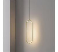 Lámparas Colgantes Led Modernas con Forma de Anillo, Candelabro Ovalado Largo para Mesita de Noche, Lámparas Colgantes Minimalistas Verticales Lineales con Iluminación de Borde para Dormitorio Y Sala