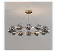 Lámparas colgantes LED modernas para decoración del hogar, color gris ahumado, ideales para sala de estar, comedor o como lámpara de techo. Iluminación interior contemporánea (regulable, 12 cabezales)