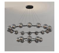 Lámparas colgantes LED modernas para decoración del hogar, color gris ahumado, ideales para sala de estar, comedor o como lámpara de techo. Iluminación interior contemporánea (regulable, 24 cabezales,