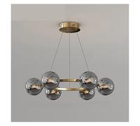 Lámparas colgantes LED modernas para decoración del hogar, color gris ahumado, ideales para sala de estar, comedor o como lámpara de techo. Iluminación interior contemporánea (blanco frío, 6 cabezales