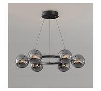 Lámparas colgantes LED modernas para decoración del hogar, color gris ahumado, ideales para sala de estar, comedor o como lámpara de techo. Iluminación interior contemporánea (blanco cálido, 6 cabezal