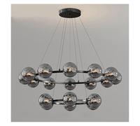 Lámparas colgantes LED modernas para decoración del hogar, color gris ahumado, ideales para sala de estar, comedor o como lámpara de techo. Iluminación interior contemporánea (regulable, 18 cabezales,