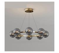 Lámparas colgantes LED modernas para decoración del hogar, color gris ahumado, ideales para sala de estar, comedor o como lámpara de techo. Iluminación interior contemporánea (blanco cálido, 8 cabezal