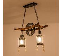 Lámparas Colgantes Madera Lámpara Industrial De La Vendimia Luces De Techo Retro De Metal Ajustable Bombilla E27 Para Mesa De Comedor Cocina Sala De Estar Café Creativa Colgante Lámparas De Araña