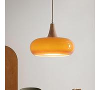 Lámparas colgantes modernas de cristal naranja para decoración del hogar, isla de cocina, iluminación colgante vintage de cristal blanco lechoso, lámpara colgante de mediados de siglo, araña de techo