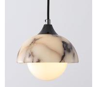 Lámparas Colgantes Modernas de mármol alabastro con Globo de Cristal y Piedra para baño, Ideal para Sala de Estar, Dormitorio, Bar y mostrador.
