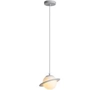 Lámparas Colgantes Modernas nórdicas, lámpara Colgante Creativa con Forma de Planeta, lámpara Colgante Minimalista pequeña con diseño de Luna Color Crema, lámpara Colgante de línea Larga, Luces L