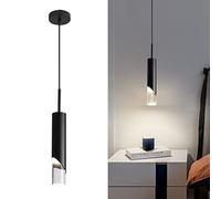 Lámparas colgantes modernas nórdicas Lámpara colgante de techo de diseño minimalista Iluminación colgante Lámpara de araña para cocina Sala de estar Dormitorio (Black 1-Light,White light)