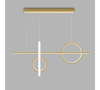 Lámparas Colgantes Modernas para Interiores, lámparas LED lineales para Comedor, con Isla de Cocina Ajustable, Tira Larga para Sala de Estar (36 W) (Negro) (Dorado)