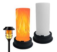 Lámparas de antorcha solar: iluminación exterior de patio de 8,5 cm, linternas de suelo resistentes a la intemperie, luces decorativas para caminos con sensor nocturno automático | Conjunto de